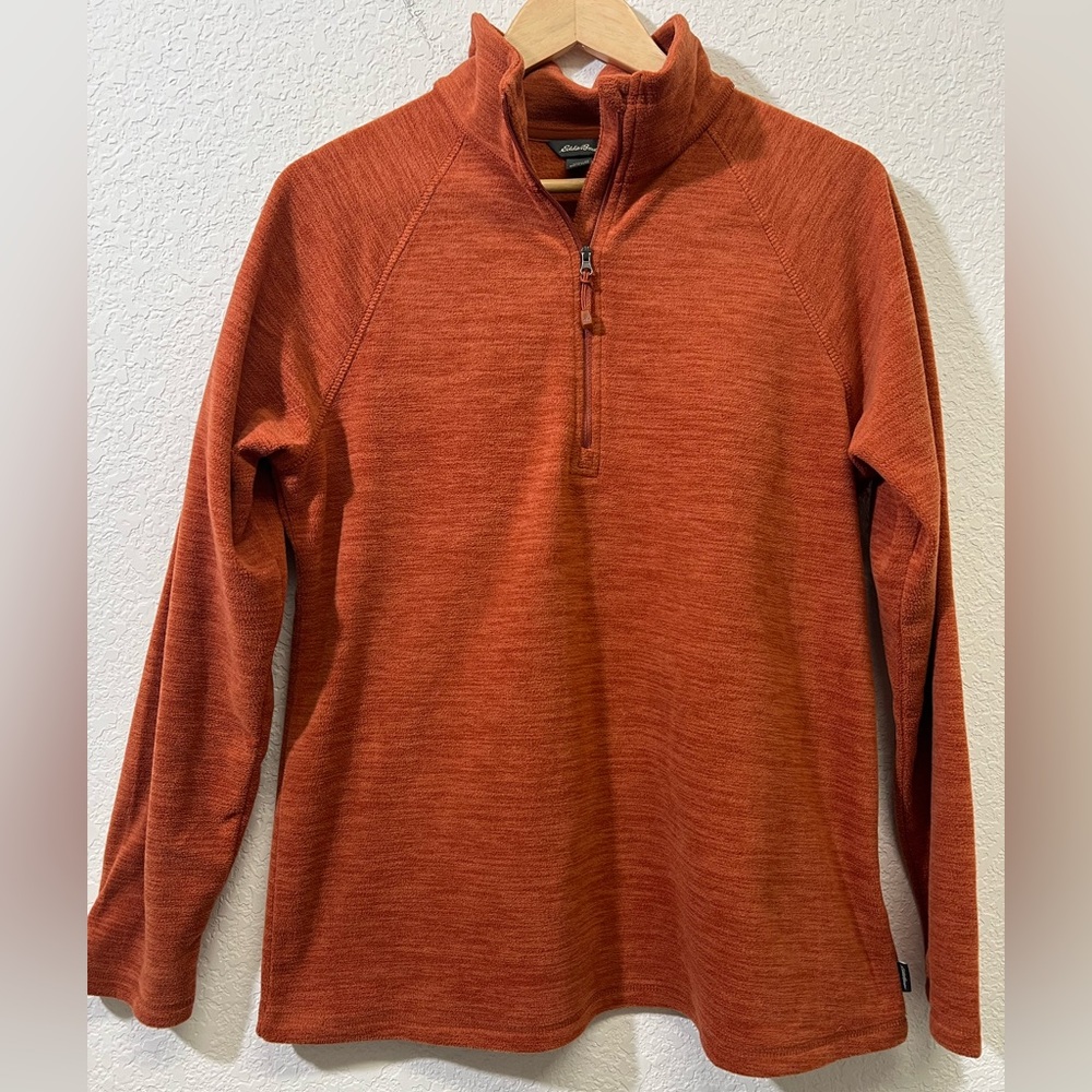 Women’s Eddie Bauer Fleece Burnt Orange Quarter-Zip Pullover M